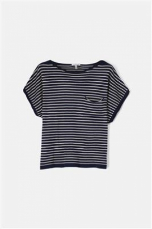 PULL ZONDER MOUWEN 1829 NAVY+TAUPE