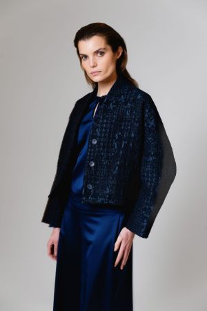 blue jacquard
